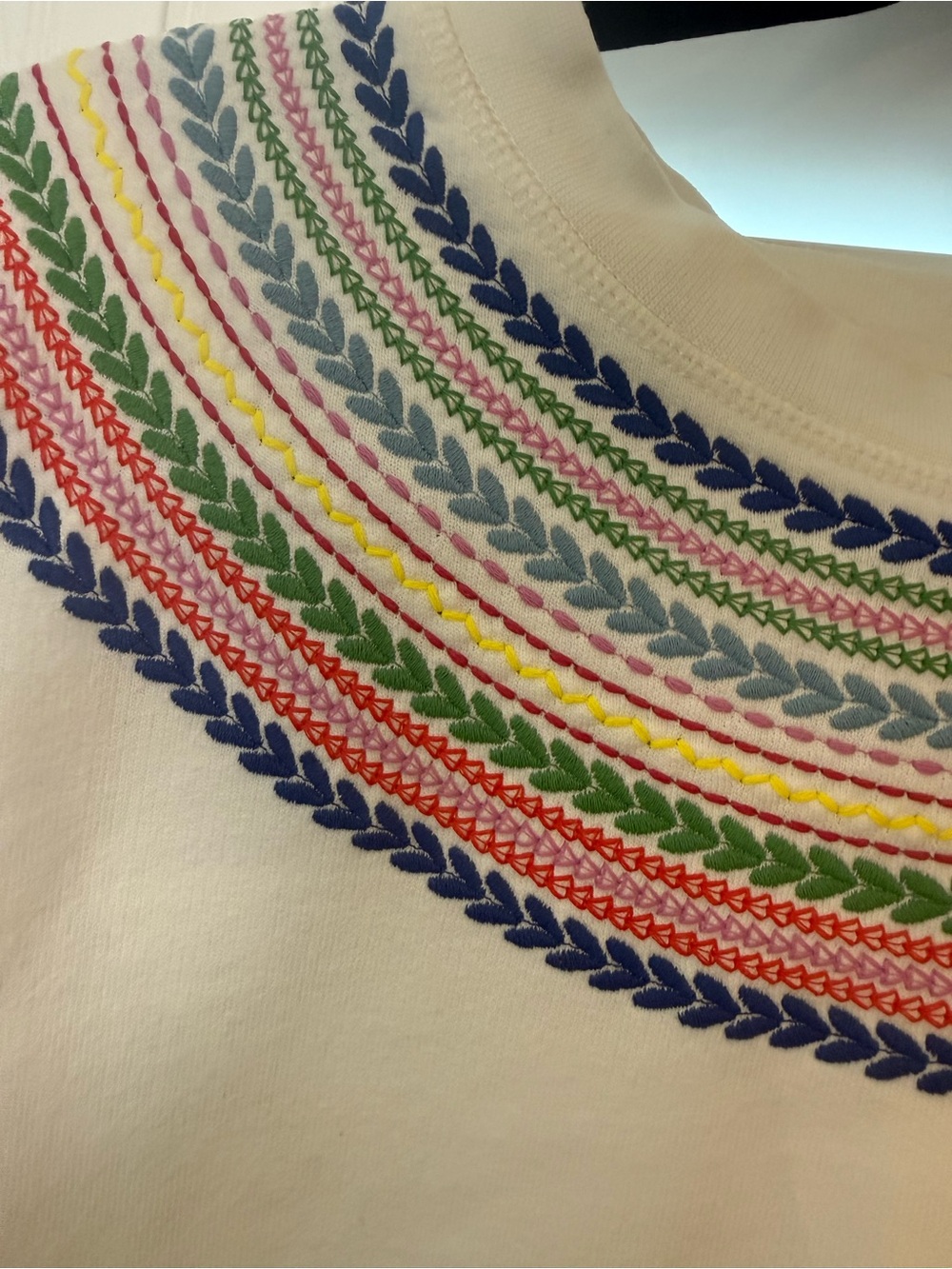 Boden Women's White Emi Embroidered Sweatshirt Ivory, Multi Fairisle - Picture 3 of 4